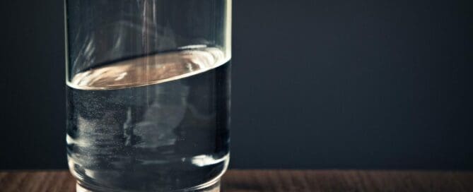 glass of water on table