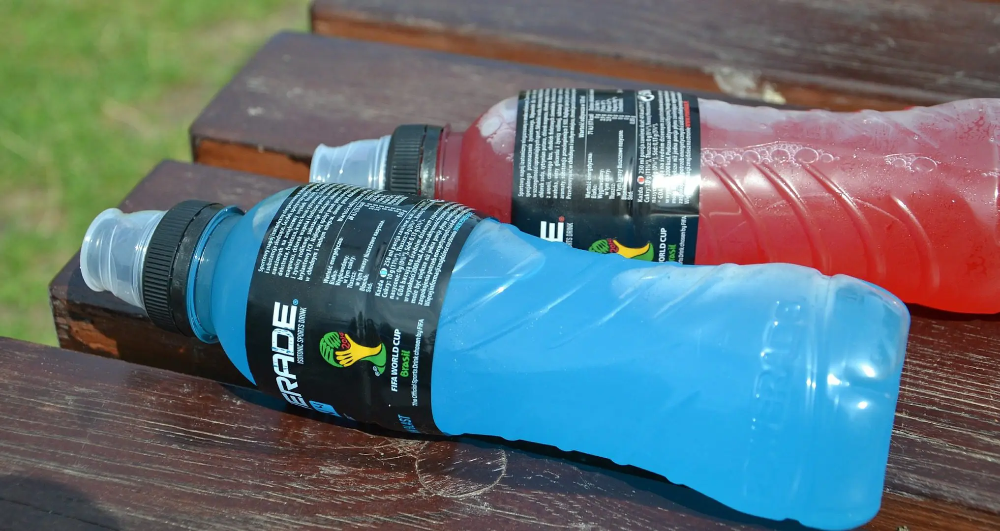 sports drinks on table