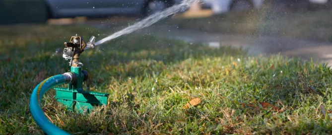 sprinkler system in yard