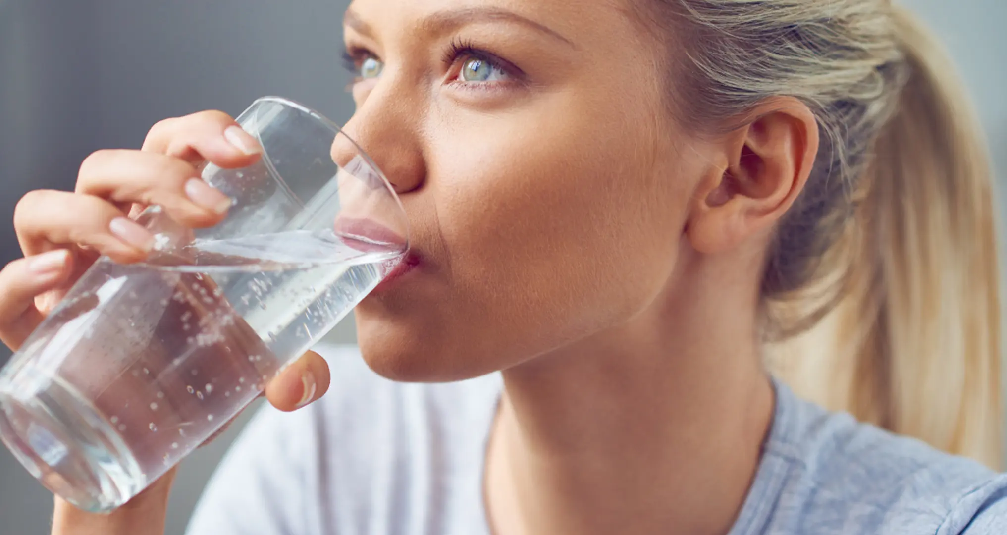 woman drinking water