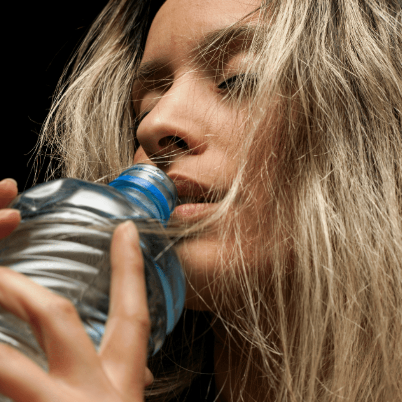 woman drinking water