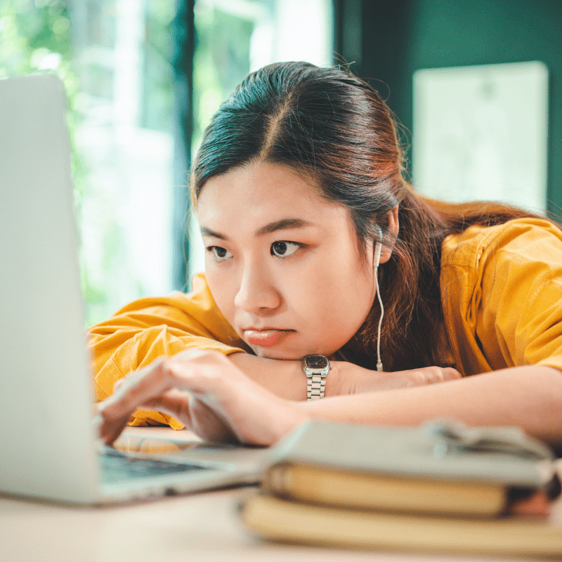 young worker at desk with zero morale