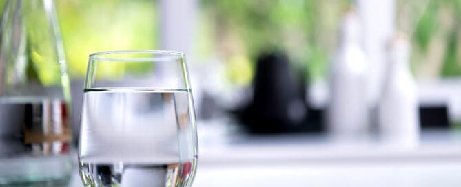 glass of fresh water on table