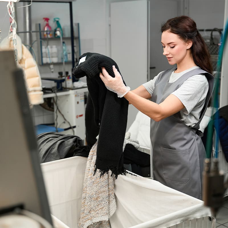 woman doing laundry