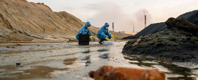 scientists testing river for PFAS and industrial chemicals