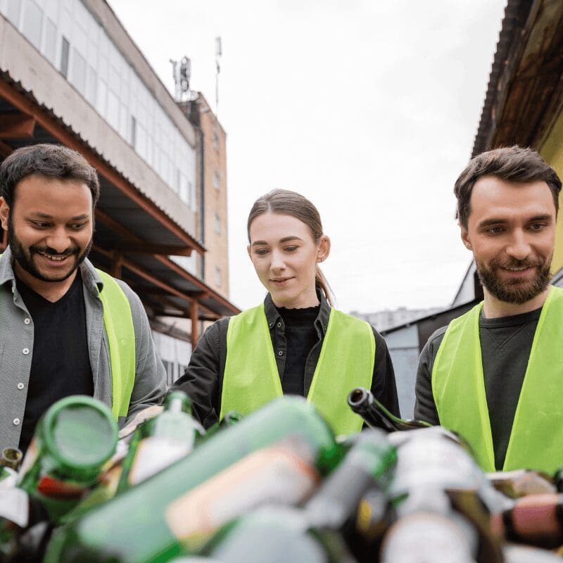 Recycling sorters on the job