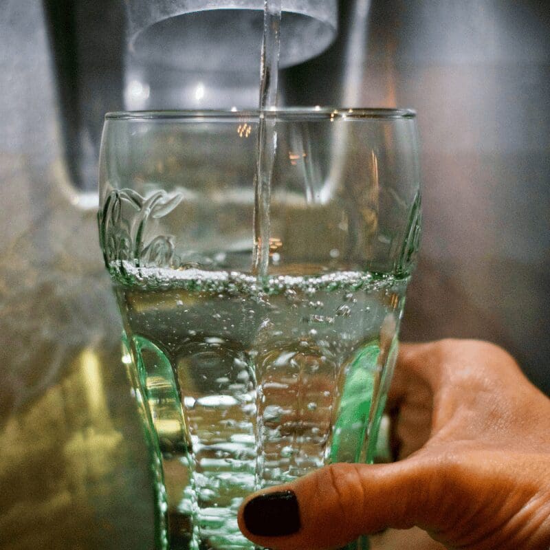 filling a glass of tap water