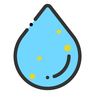 water droplet ran through RO process